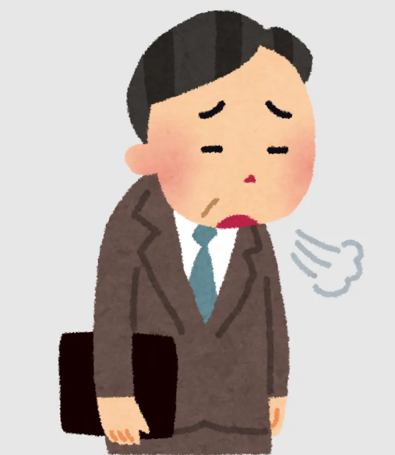 溜息つくひとのイラスト